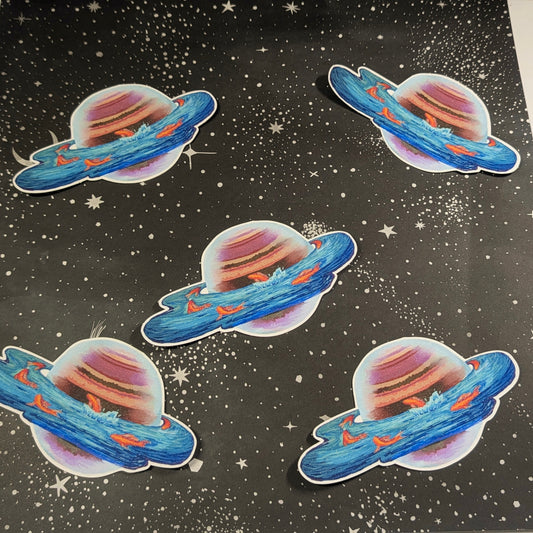 Drops of Jupiter-Shimmer Waterproof Vinyl Sticker Hand Painted Design