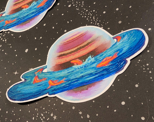 Drops of Jupiter-Shimmer Waterproof Vinyl Sticker Hand Painted Design