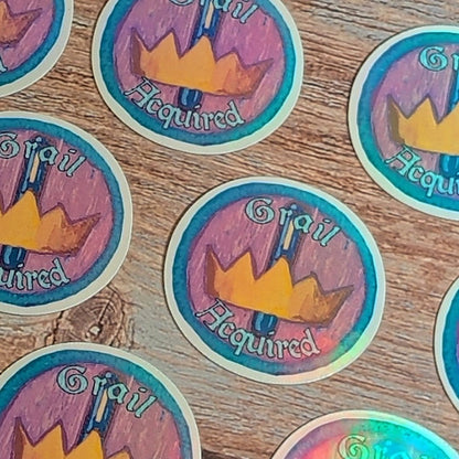 Grail Acquired Scout Badge-Holographic Waterproof Vinyl Sticker