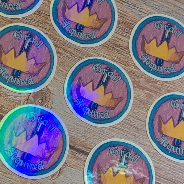 Grail Acquired Scout Badge-Holographic Waterproof Vinyl Sticker
